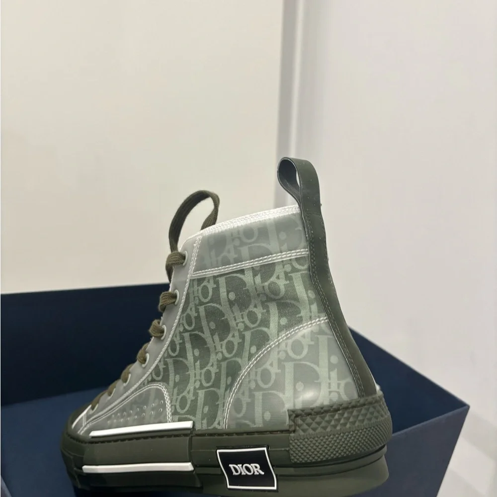 Dior Men's Sneakers in Olive and Cream - Picture 2 of 6